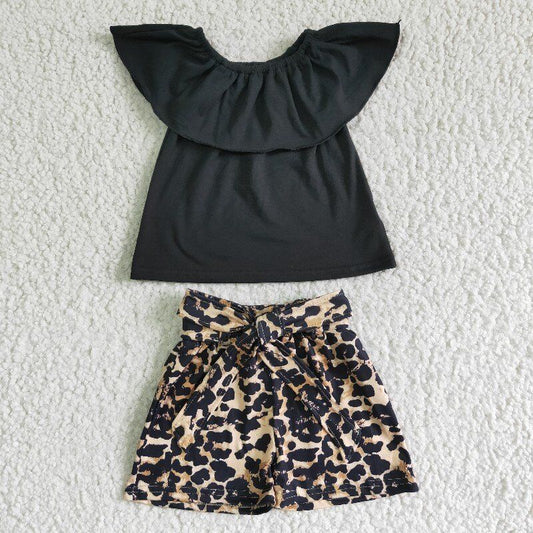 Black Leopard Short Summer Set