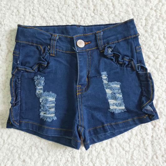 summer with pocket short Dark Blue jeans