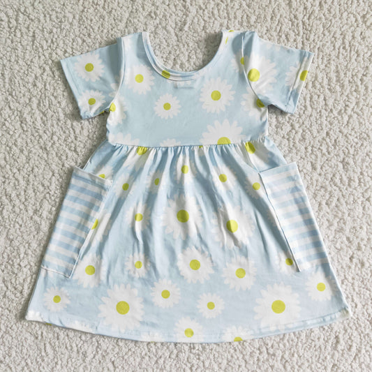 Sunflowers With Pocket Girl Big Skirt