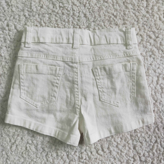 summer White with pocket short jeans