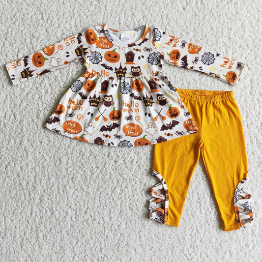 Halloween Yellow Pumpkin Girl Outfits