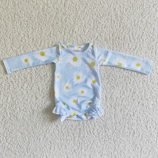 Blue Flowers Girls Summer Swimsuit