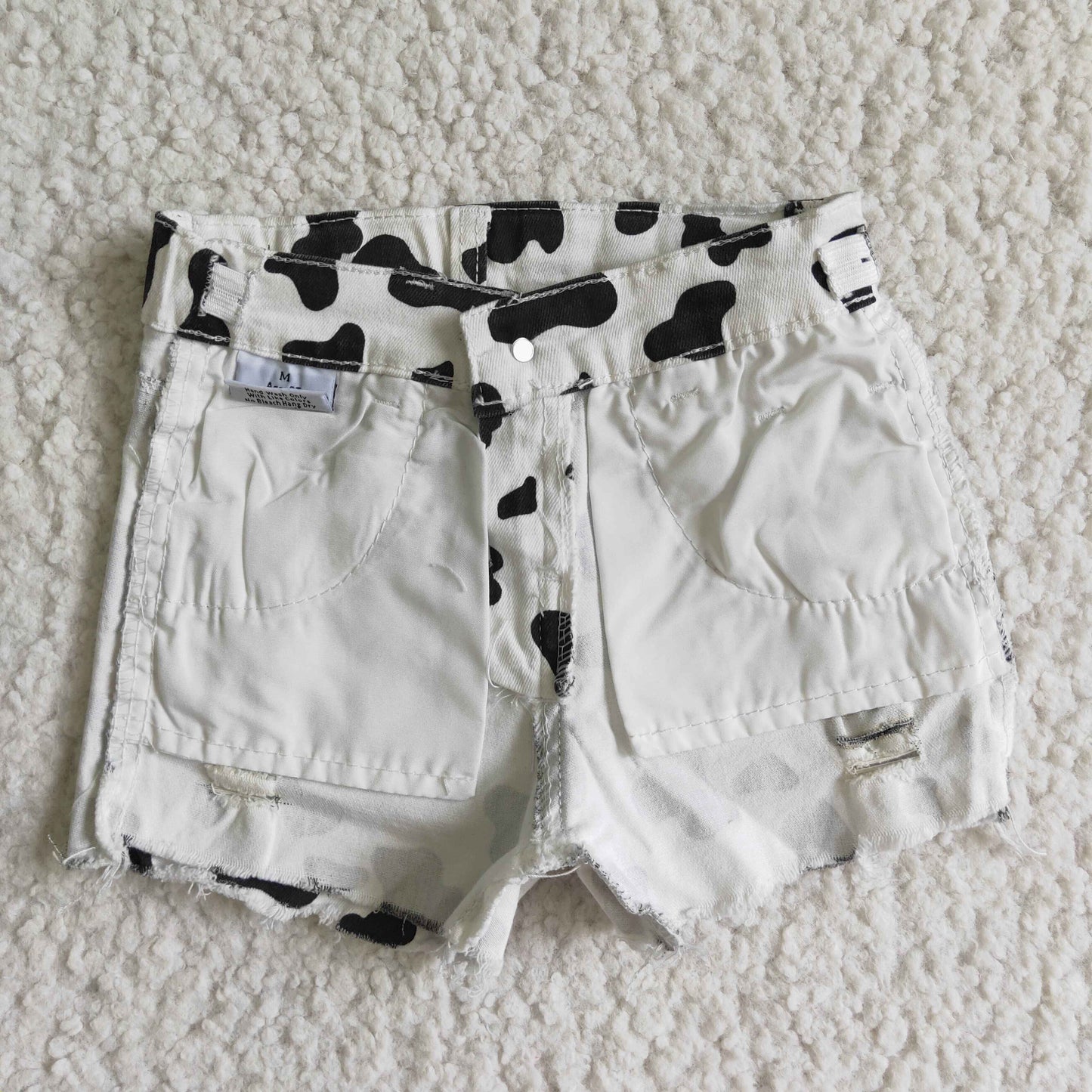 Summer Cow with pocket short jeans