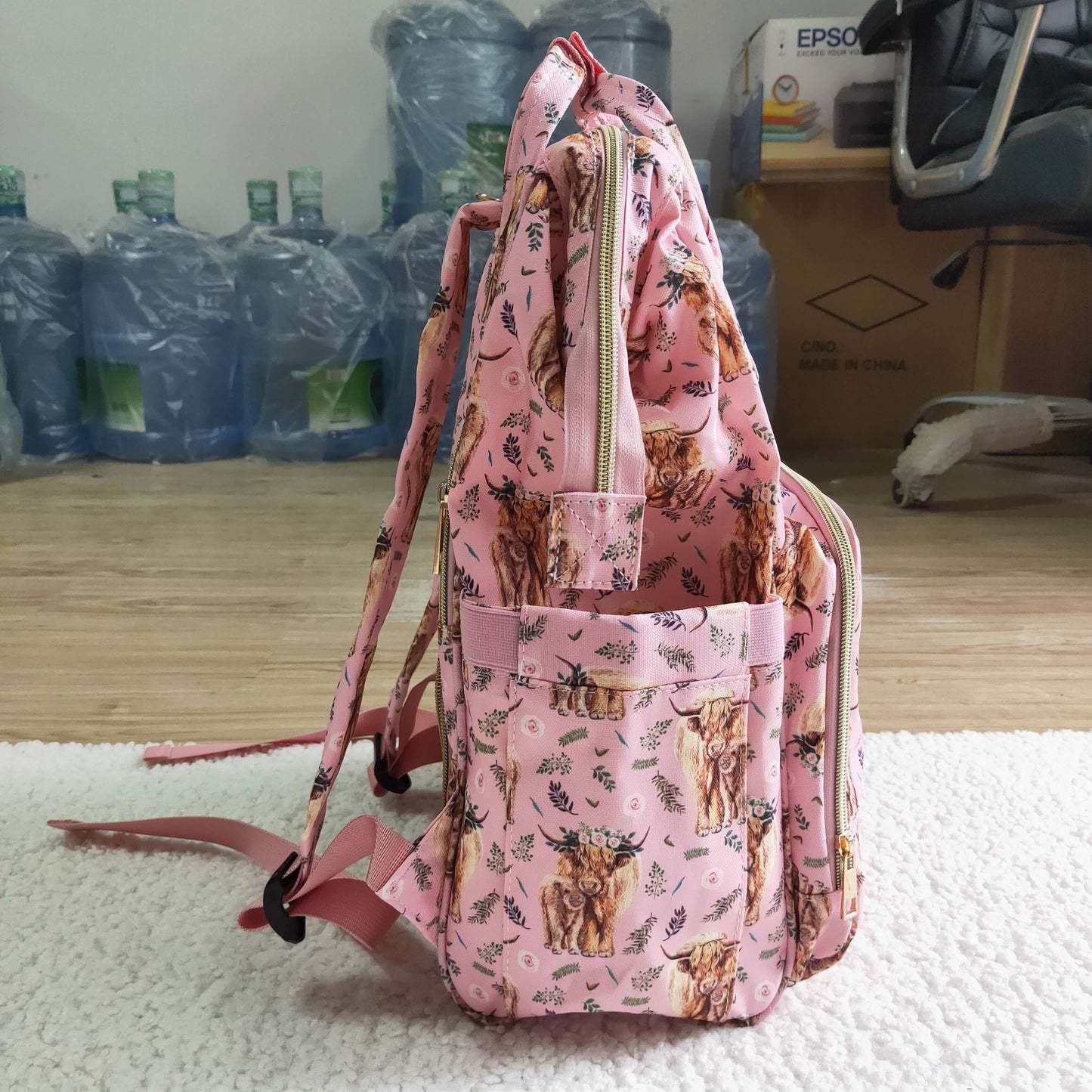 Pink Highland Cow Bag