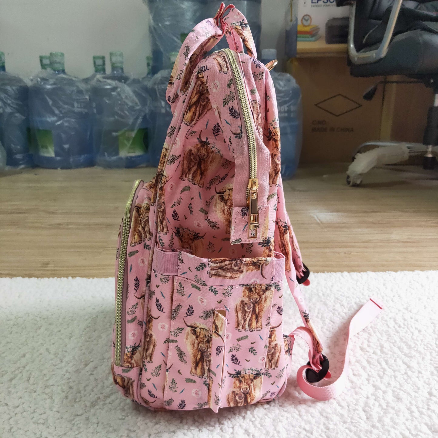 Pink Highland Cow Bag