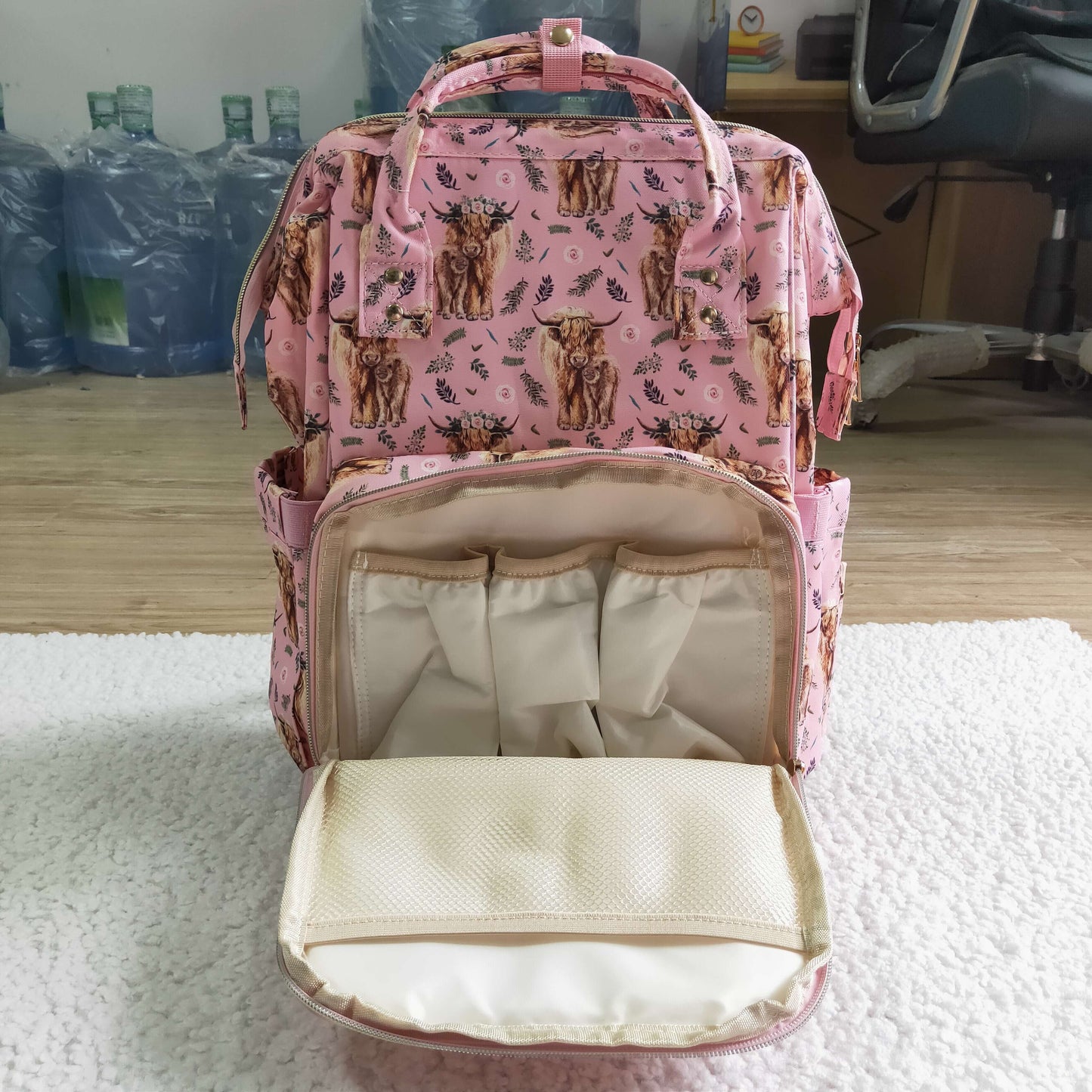 Pink Highland Cow Bag