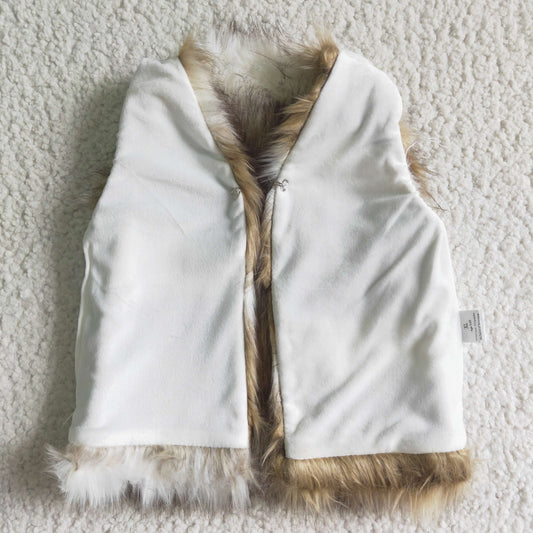 Winter White Plush Vest Coat