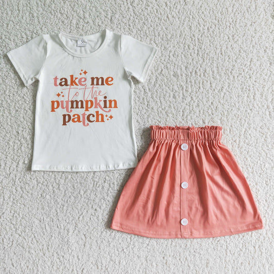 Halloween Take me Pumpkin Patch +skirt