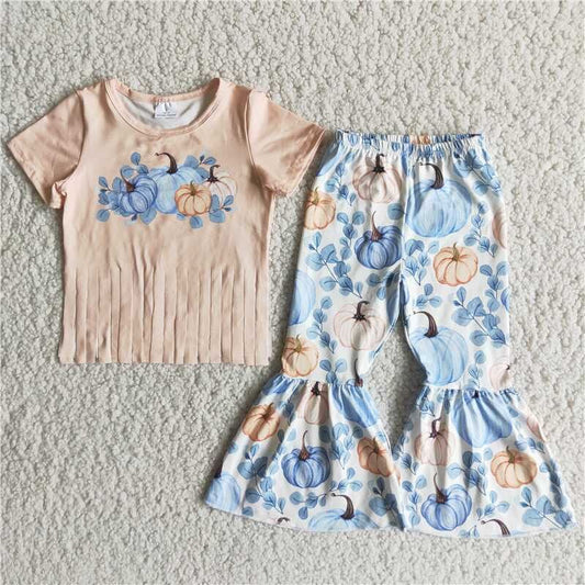 Blue Pumpkin Flowers Girl Outfits