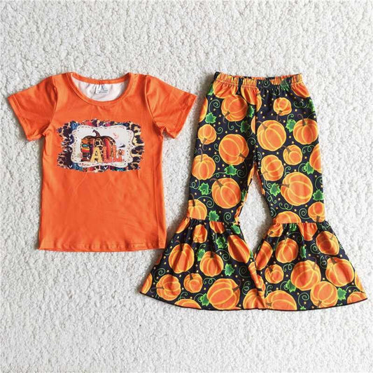 Halloween Orange Pumpkin Girl Outfits