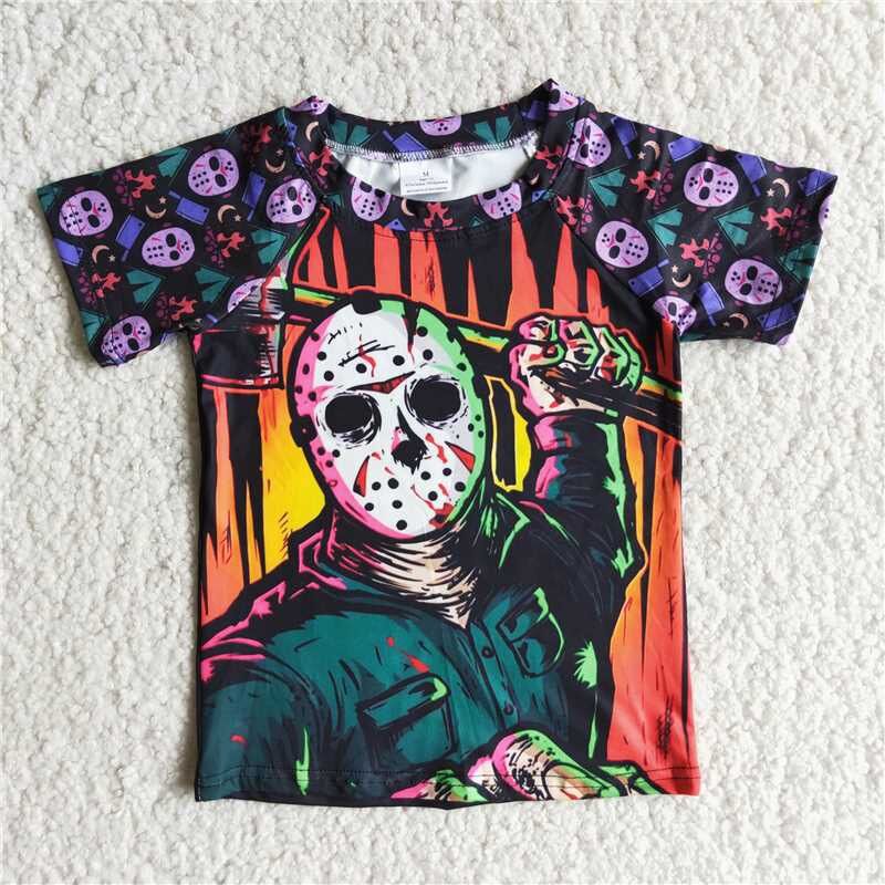 Halloween Mask Pattern Boy Shirt