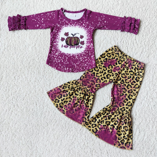 Halloween Leopard pumpkin bell outfits