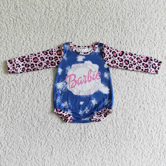 Pink Leopard baby long sleeves romper