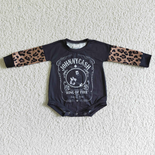 Black Cartoon long sleeves romper