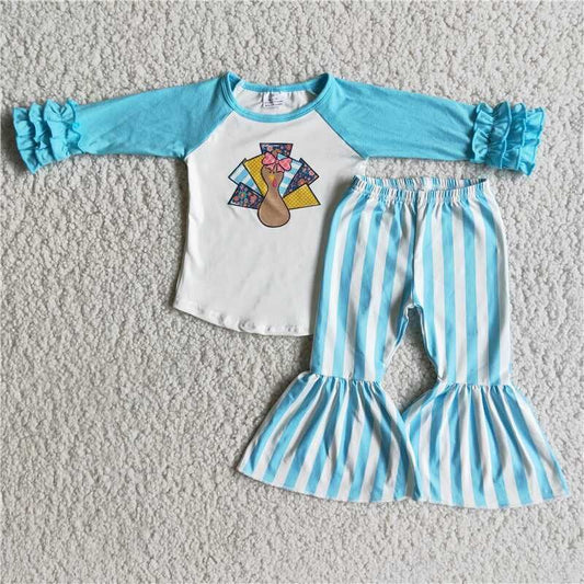 Fall Outfits Blue Stripe Thanksgiving outfits