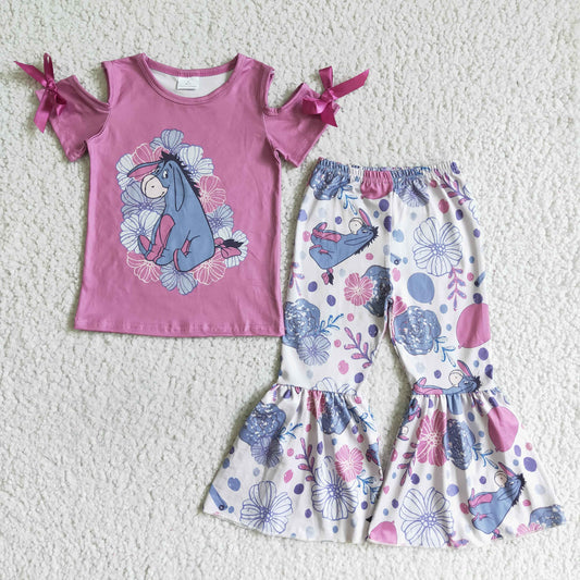 Purple Cartoon Flowers Bell Pans Summer Set