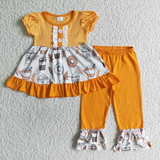 Fall Outfits Orange Ruffle Pants Outfits