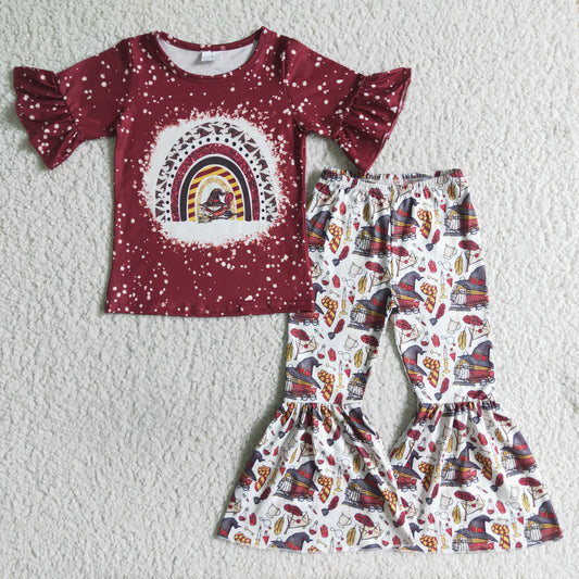 Rainbow Cartoon Ruffle Outfits