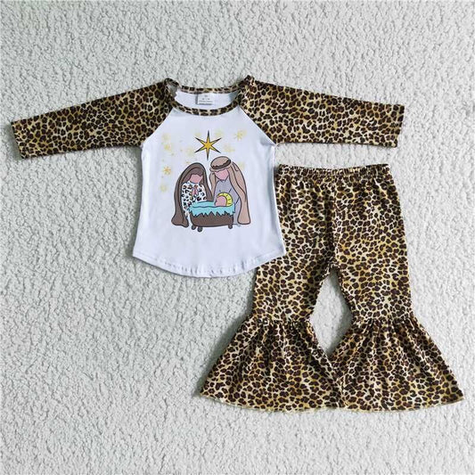 Fall Outfits Leopard Girls Set