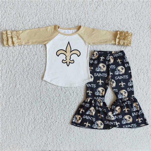 Fall Outfit Ruffle Pants Girls Set