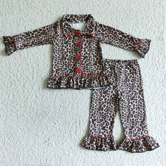 Leopard Ruffle Girl Pajamas