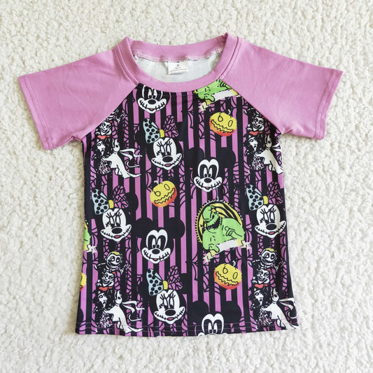 Halloween Purple Cartoon Boy Shirt