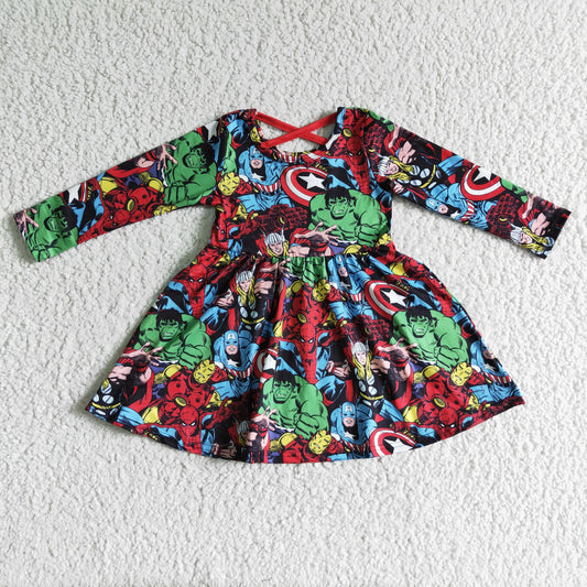 Red Cartoon Girls Dress