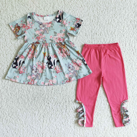Flowers Deer Girls Outfits