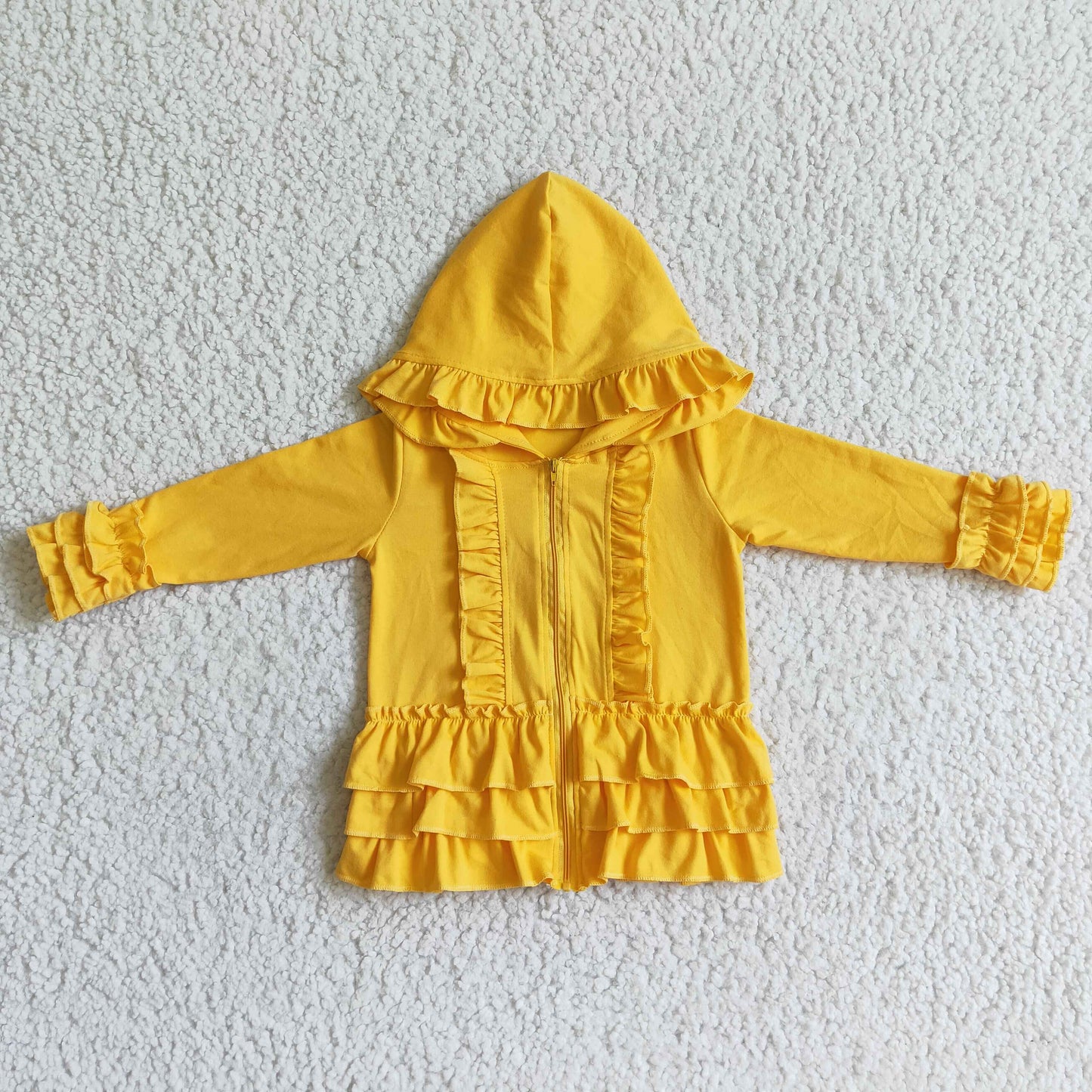 Yellow Cotton Girls Jacket