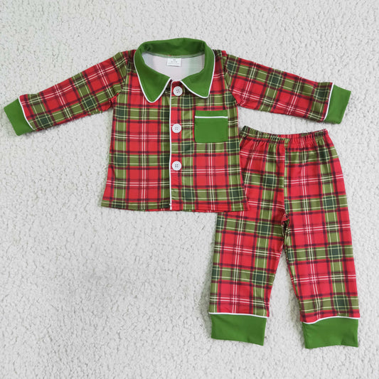 Christmas Red Striped Boy Pajamas