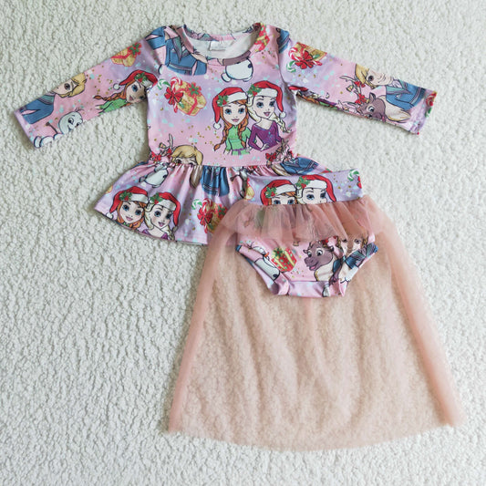 Christmas Pink Cartoon With Lace