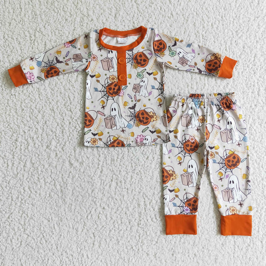 Halloween Pumpkin Cartoon Boy Pajamas