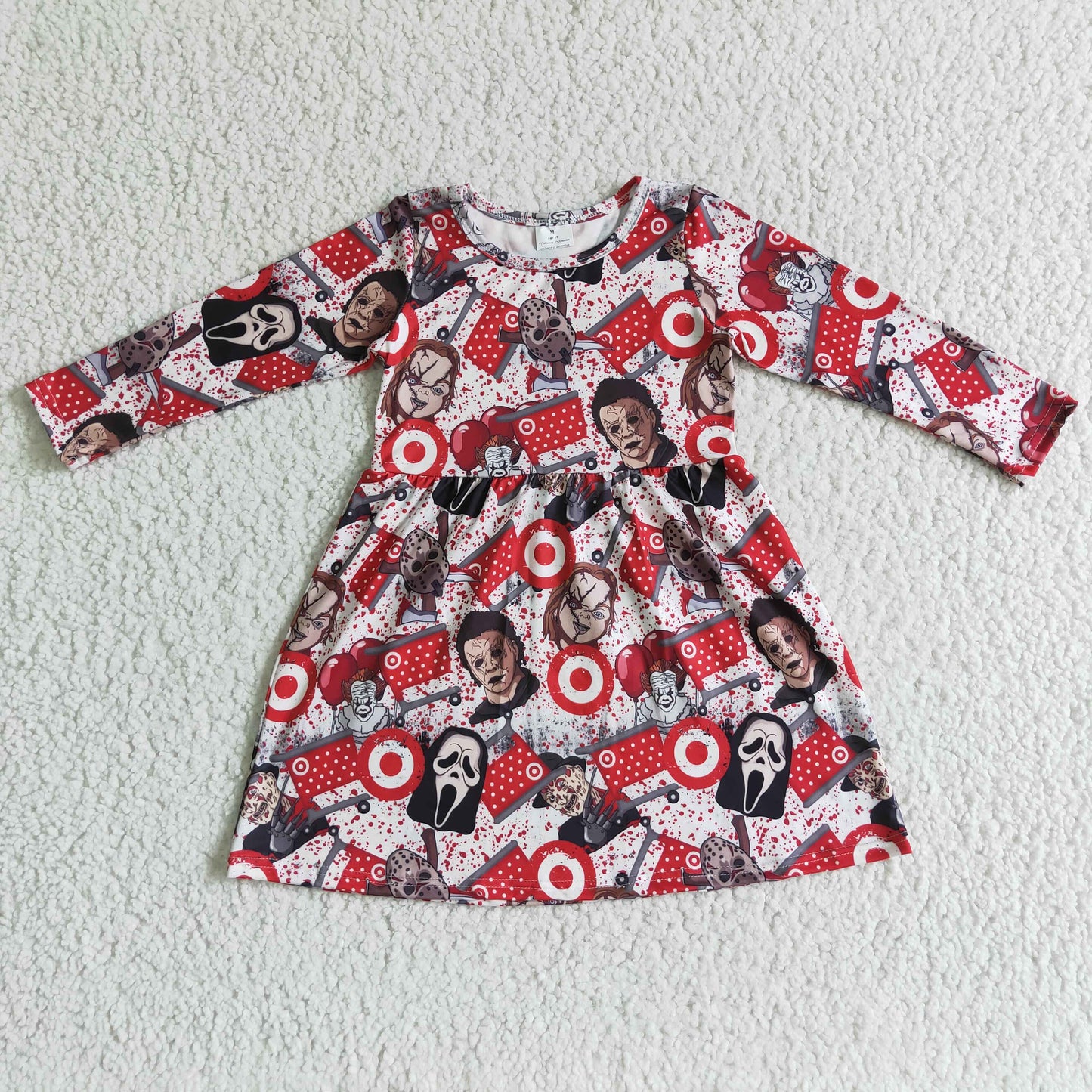 Red Cartoon Girls Dress