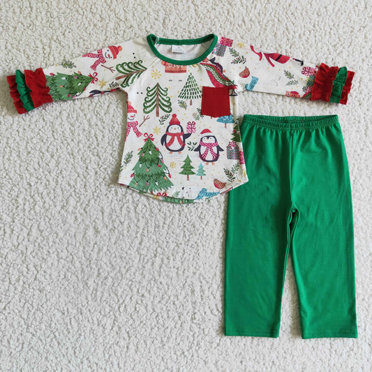 Christmas Green Cartoon Outfits