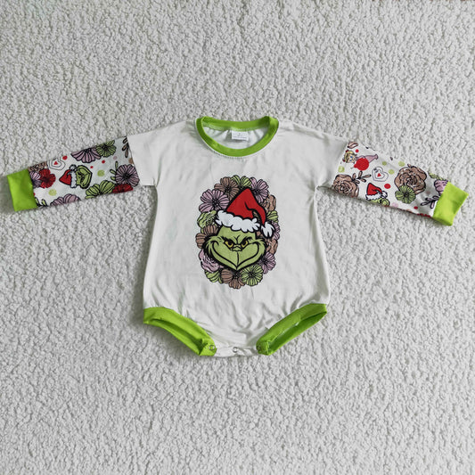 Christmas Green Cartoon long sleeves romper