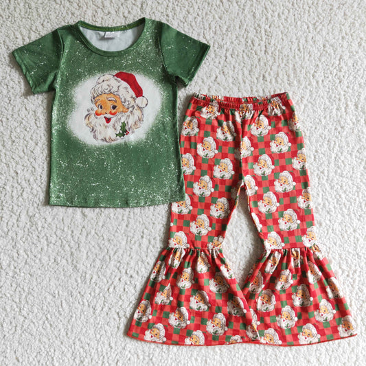 Christmas Green Santa Girls Set