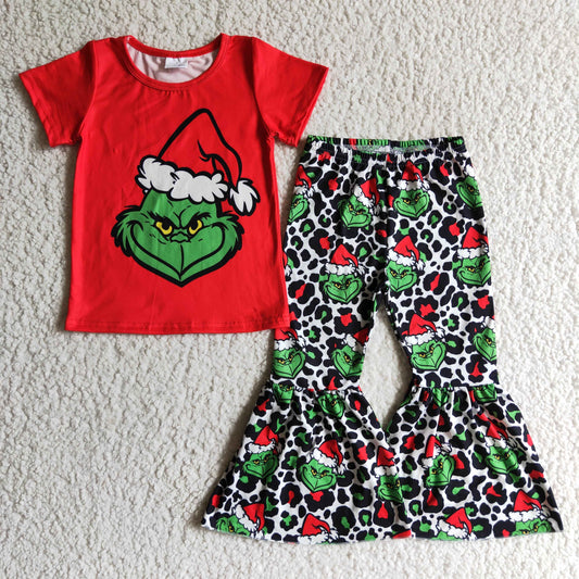 Christmas Red Cartoon Girls Outfits