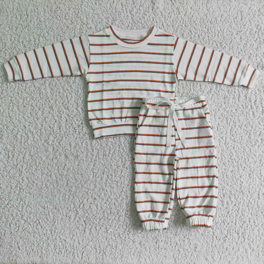 Fall Outfits Stripe Cotton Set