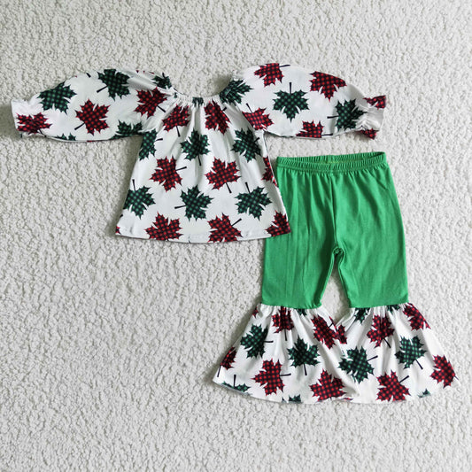 Christmas Leaves Girls Set