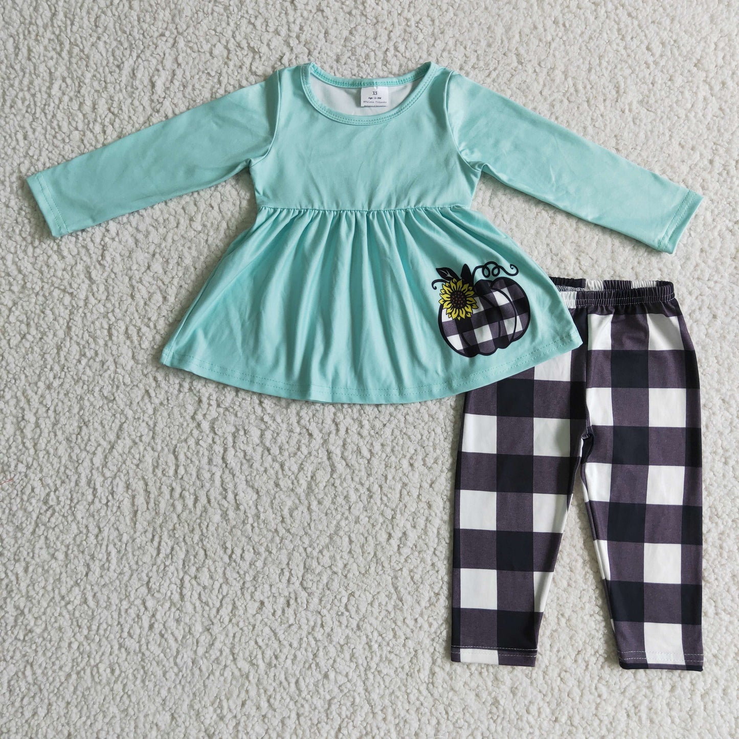 Halloween Blue Pumpkin Plaid Pants