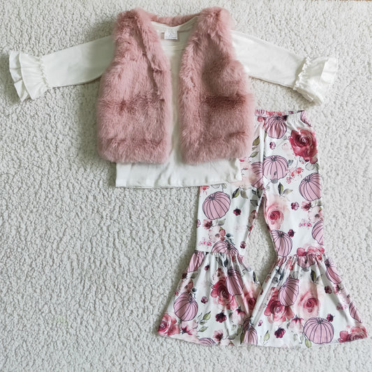 Fall Flowers Pumpkin With Vest outfits