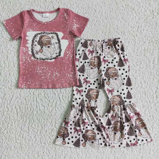 Christmas Pink Santa Girls Set