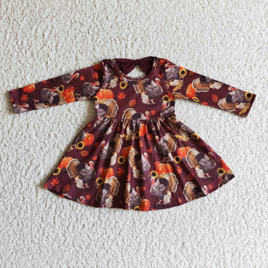 Fall Pumpkin Girls Dress