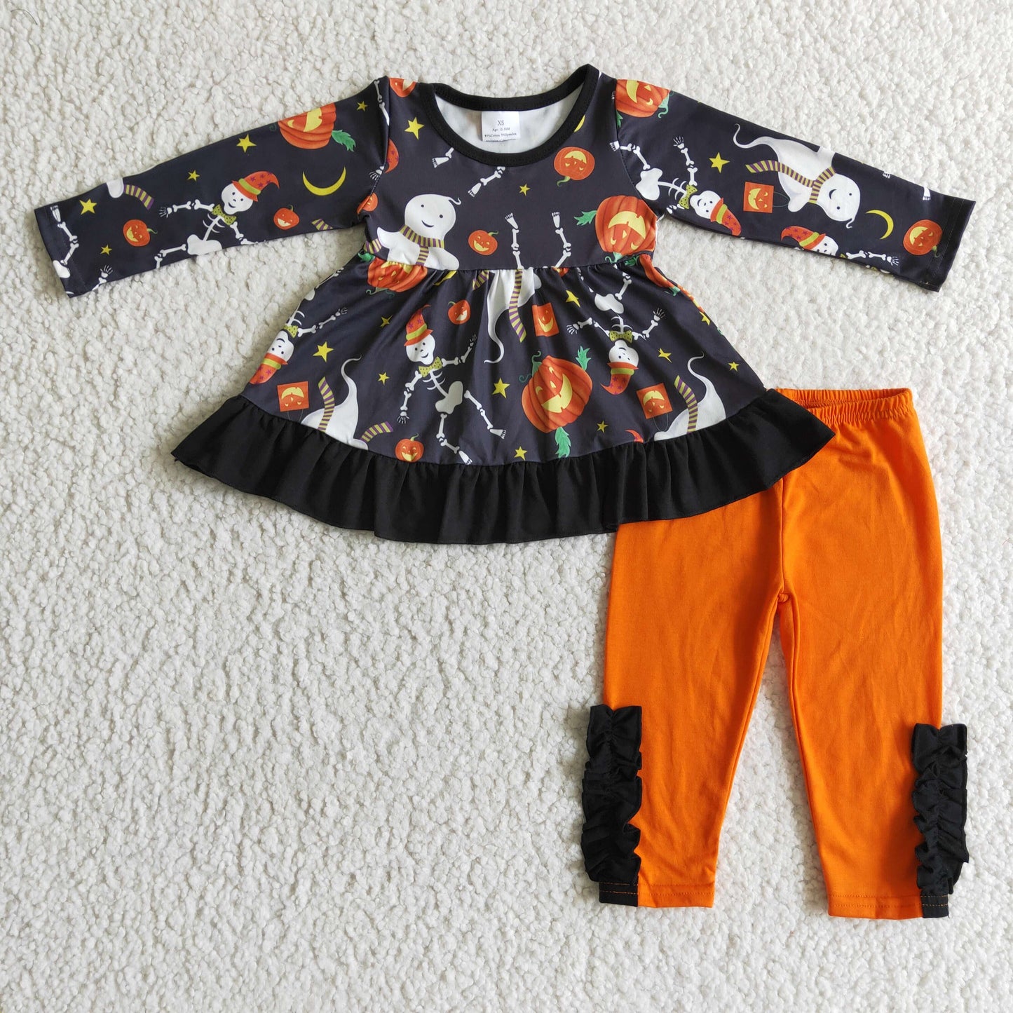 Halloween Black Pumpkin Girls Set