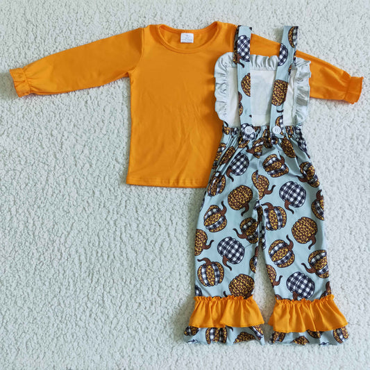Pumpkin Leopard Girls Overall