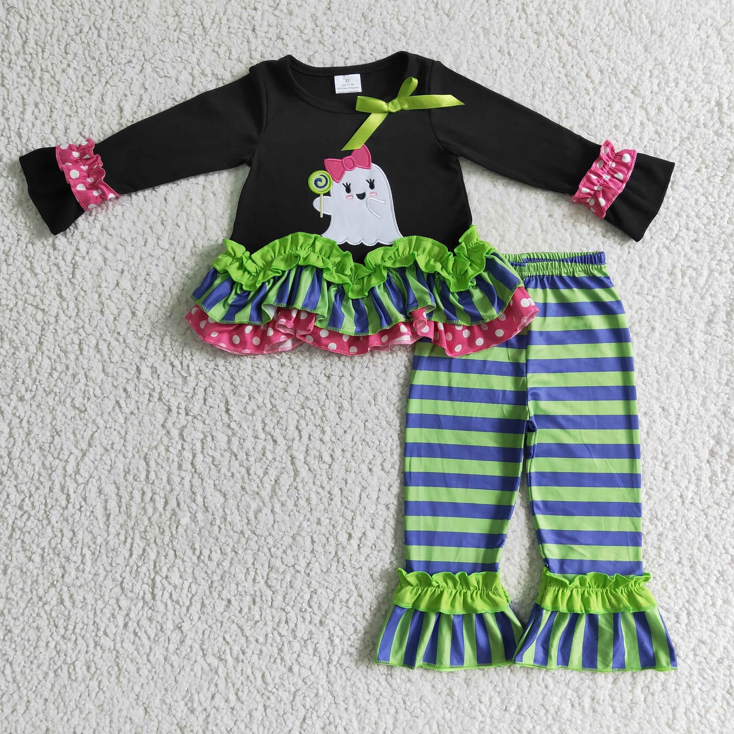 Halloween Black Ruffle Girls Outfits