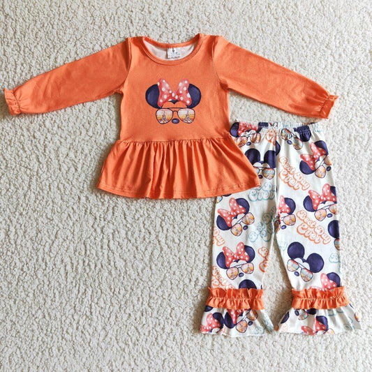 Fall Outfits Orange Cartoon Girls Outfits