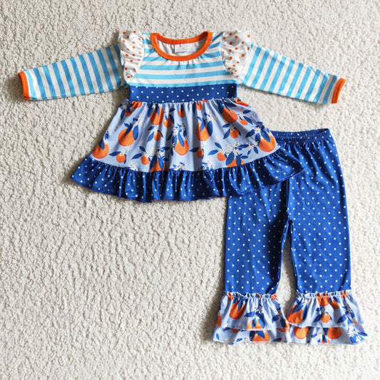 Fall Outfits Blue Stripe Girls Outfits