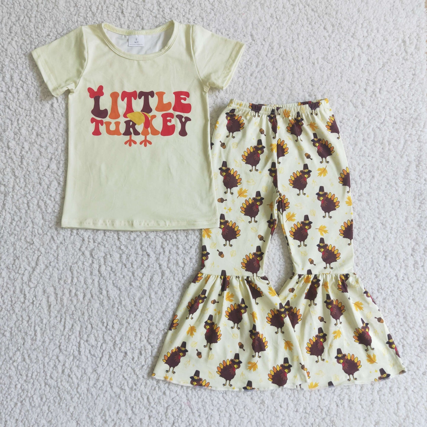 Thanksgiving Turkey Print Girls Set