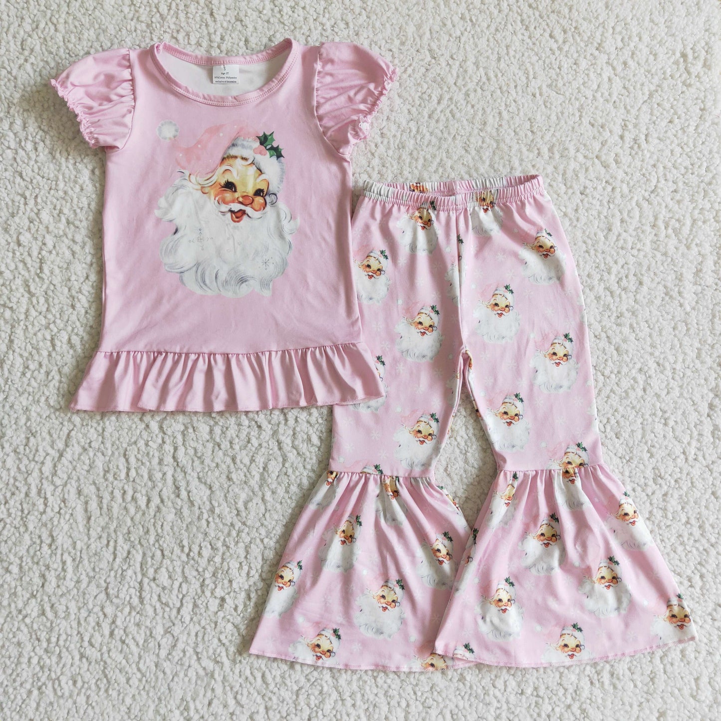 Christmas Pink Santa Suit Girls Set